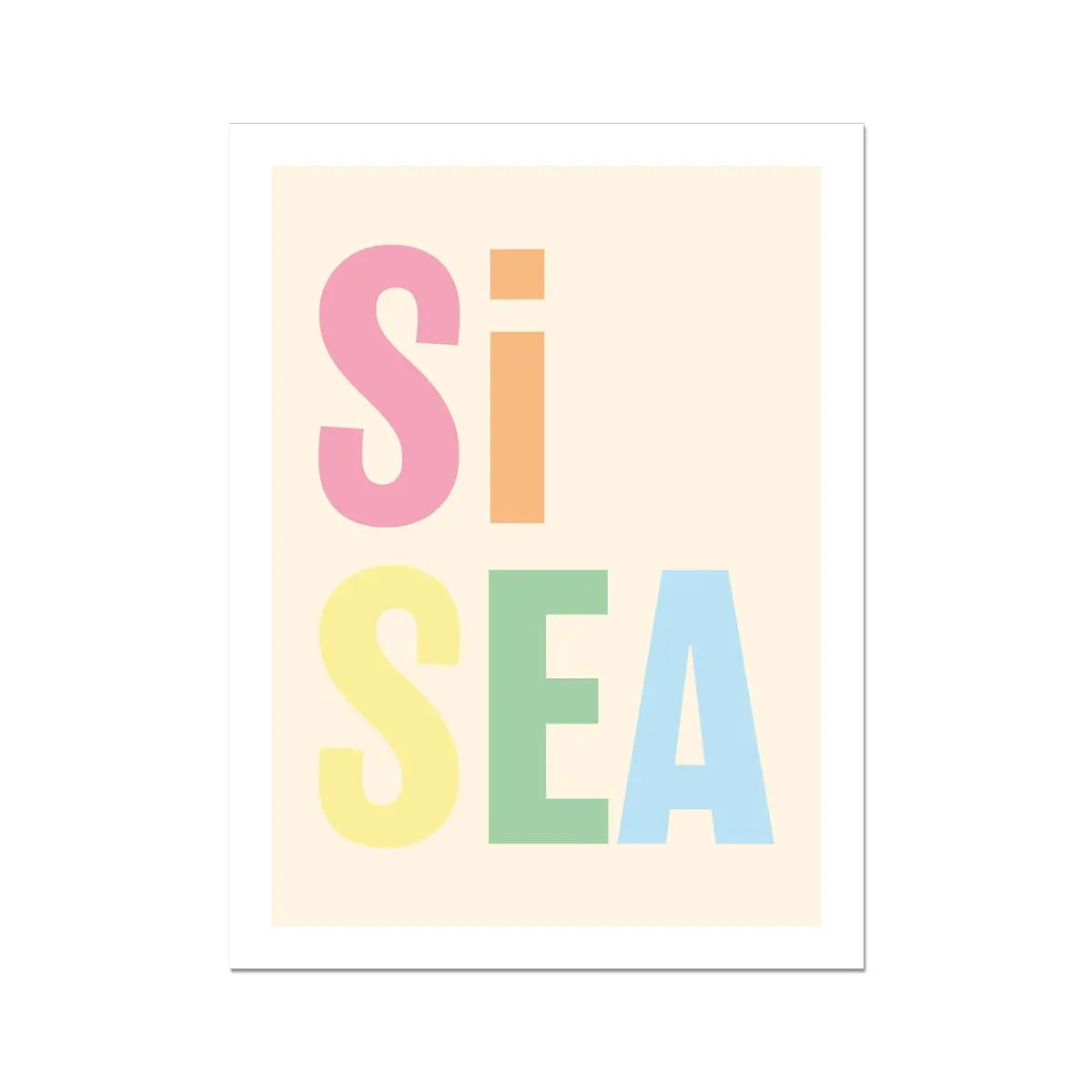 Si Sea (Tutti Frutti) Word Art Print - Unframed - Beach House Art