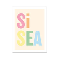 Si Sea (Tutti Frutti) Word Art Print - Unframed - Beach House Art