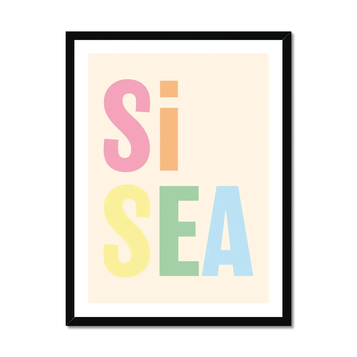 Si Sea (Tutti Frutti) Word Art Print - Framed - Beach House Art