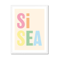 Si Sea (Tutti Frutti) Word Art Print - Framed - Beach House Art