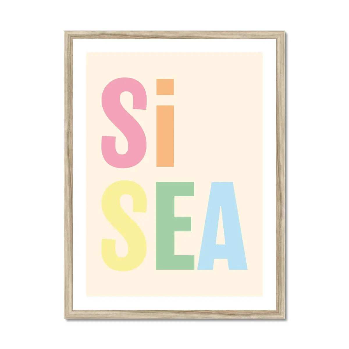 Si Sea (Tutti Frutti) Word Art Print - Framed - Beach House Art