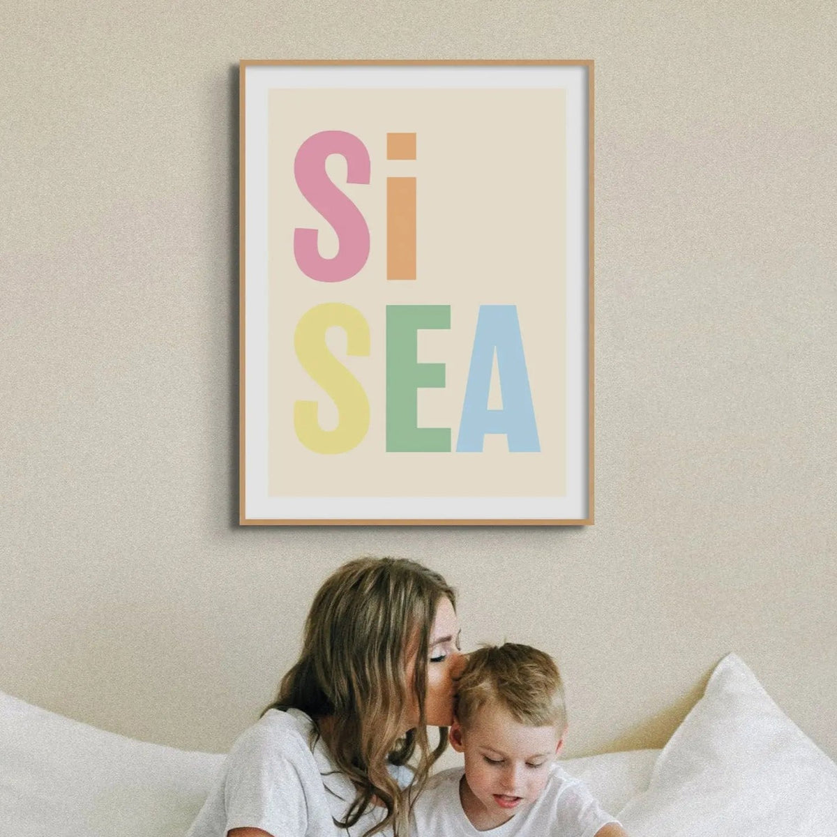 Si Sea (Tutti Frutti) Word Art Print - Framed - Beach House Art