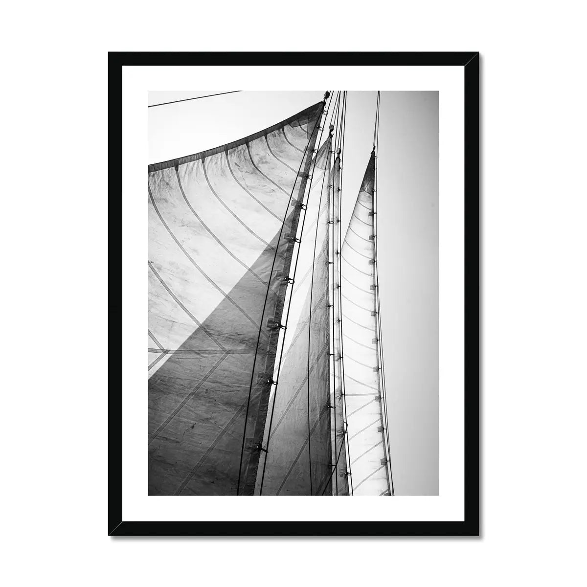 Skyward Sails (Black & White Photography) - Framed - Beach House Art