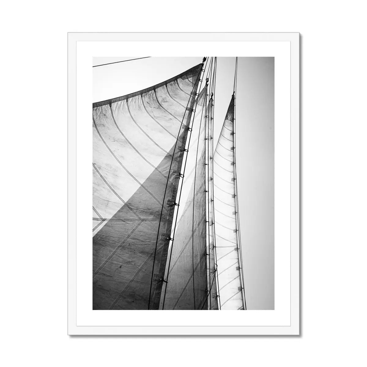 Skyward Sails (Black & White Photography) - Framed - Beach House Art