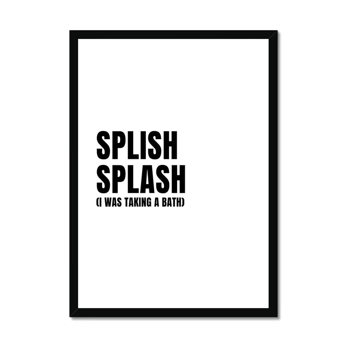 Splish Splash - White Bathroom Word Art Print - Framed Bathroom Wall Art