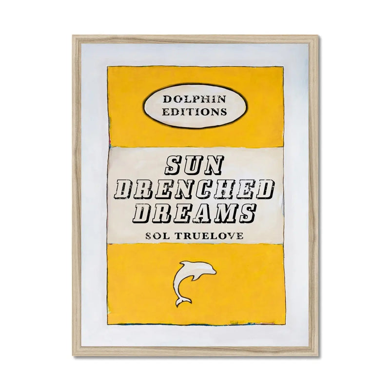 Vintage Book Art - Sun Drenched Dreams - Framed - Beach House Art