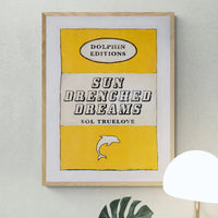 Vintage Book Art - Sun Drenched Dreams - Framed - Beach House Art