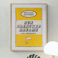 Vintage Book Art - Sun Drenched Dreams - Unframed - Beach House Art