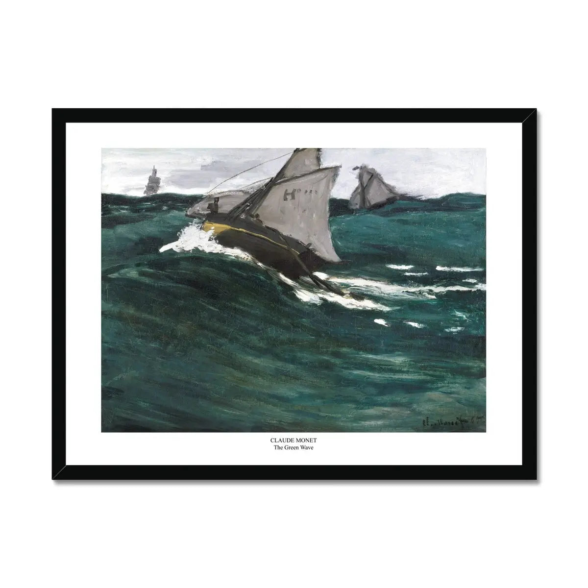 The Green Wave by Monet Art Print - Framed Wall Art