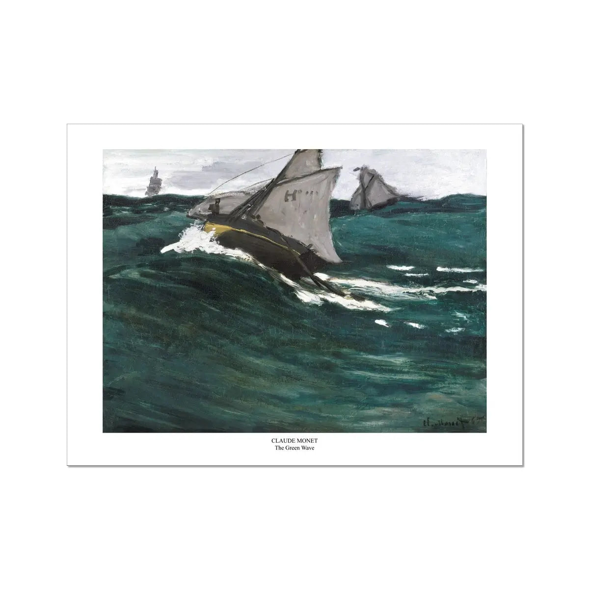 The Green Wave (Monet) - Unframed Print Wall Art 18.00 Beach House Art