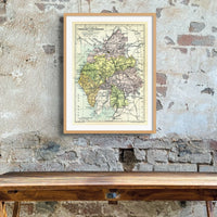 The Lakes (Lake District Map) Vintage Map Art - Unframed - Beach House Art