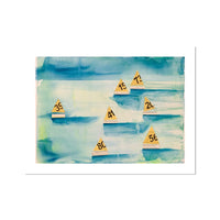 'The Regatta' Watercolour Sailing Painting | Modern Coastal Seascape Print - Unframed Wall Art