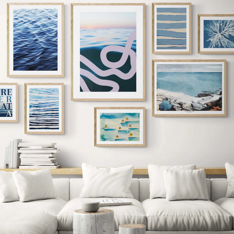 'The Regatta' Watercolour Sailing Painting | Modern Coastal Seascape Print - Unframed Wall Art