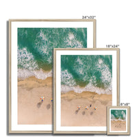 Three Umbrellas (Aerial Beach Photography) - Framed - Beach House Art