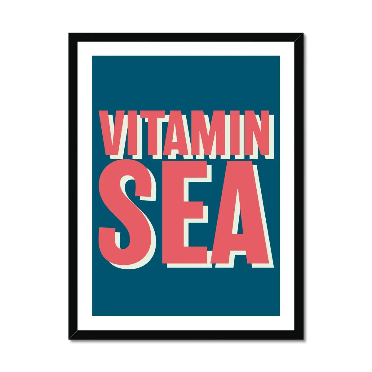 Vitamin Sea (Marine) Word Art Print - Framed - Beach House Art