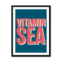 Vitamin Sea (Marine) Word Art Print - Framed - Beach House Art