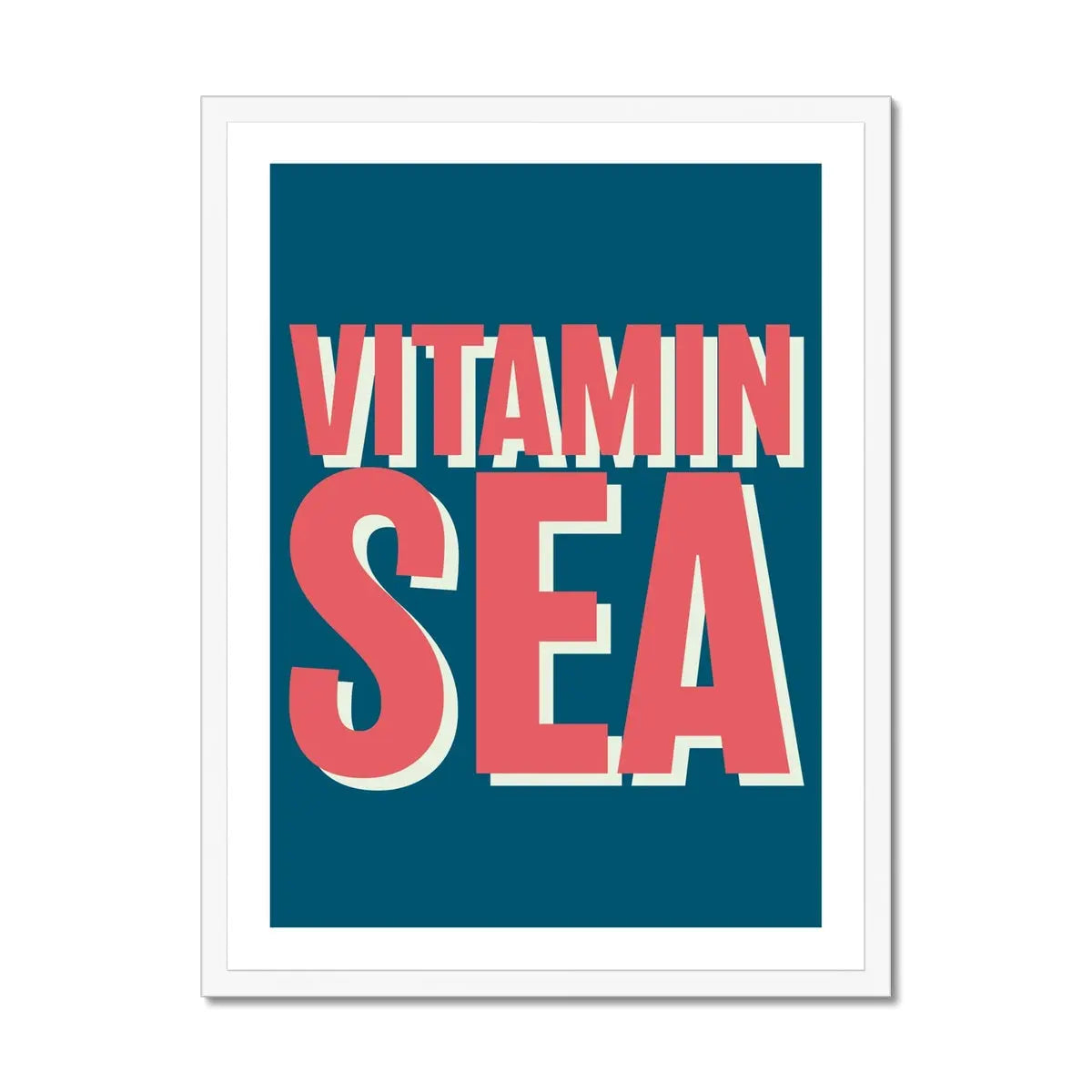 Vitamin Sea (Marine) Word Art Print - Framed - Beach House Art