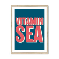 Vitamin Sea (Marine) Word Art Print - Framed - Beach House Art