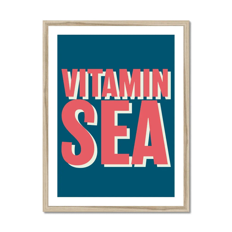 Vitamin Sea (Marine) Word Art Print - Framed - Beach House Art