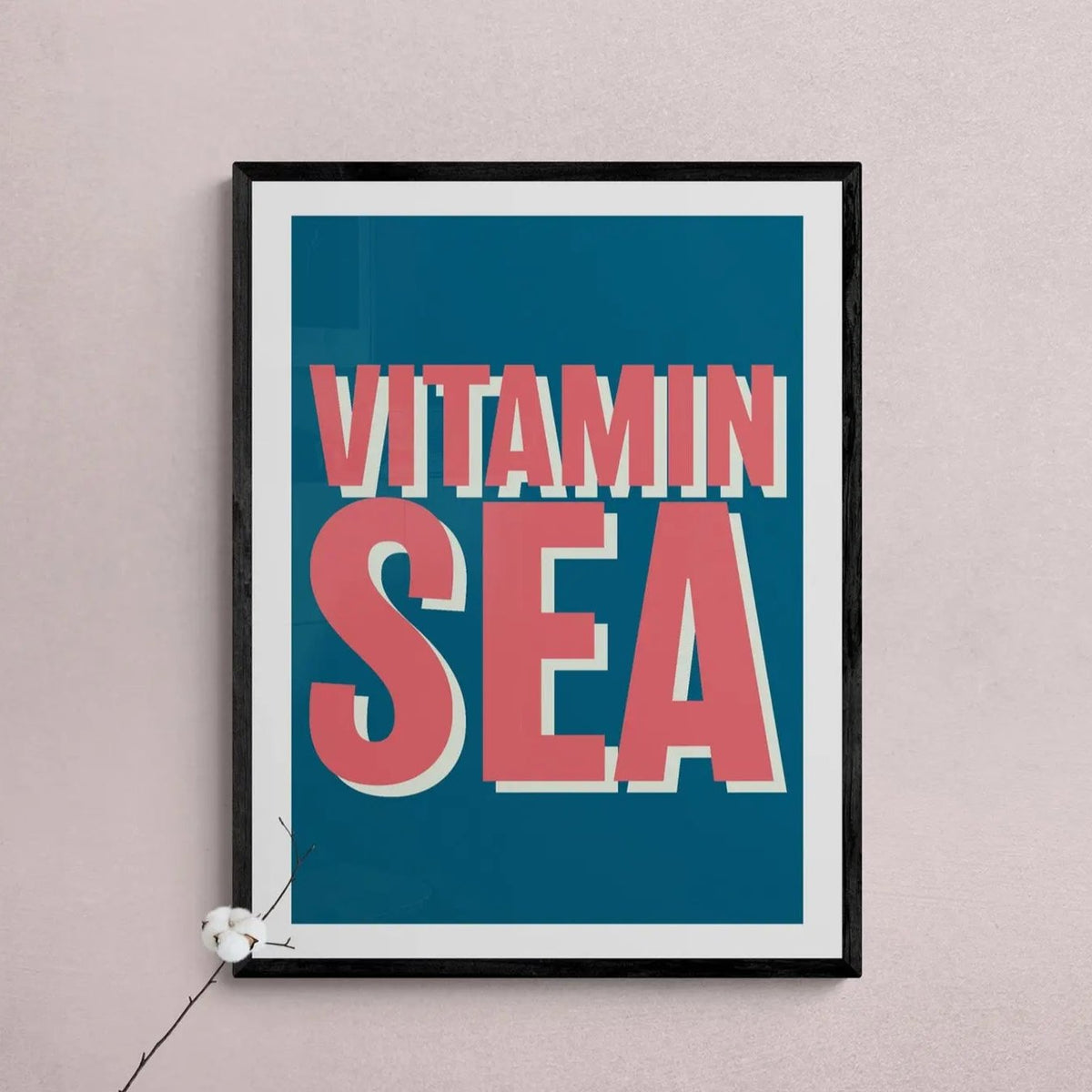 Vitamin Sea (Marine) Word Art Print - Framed - Beach House Art