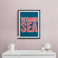 Vitamin Sea (Marine) Word Art Print - Framed - Beach House Art