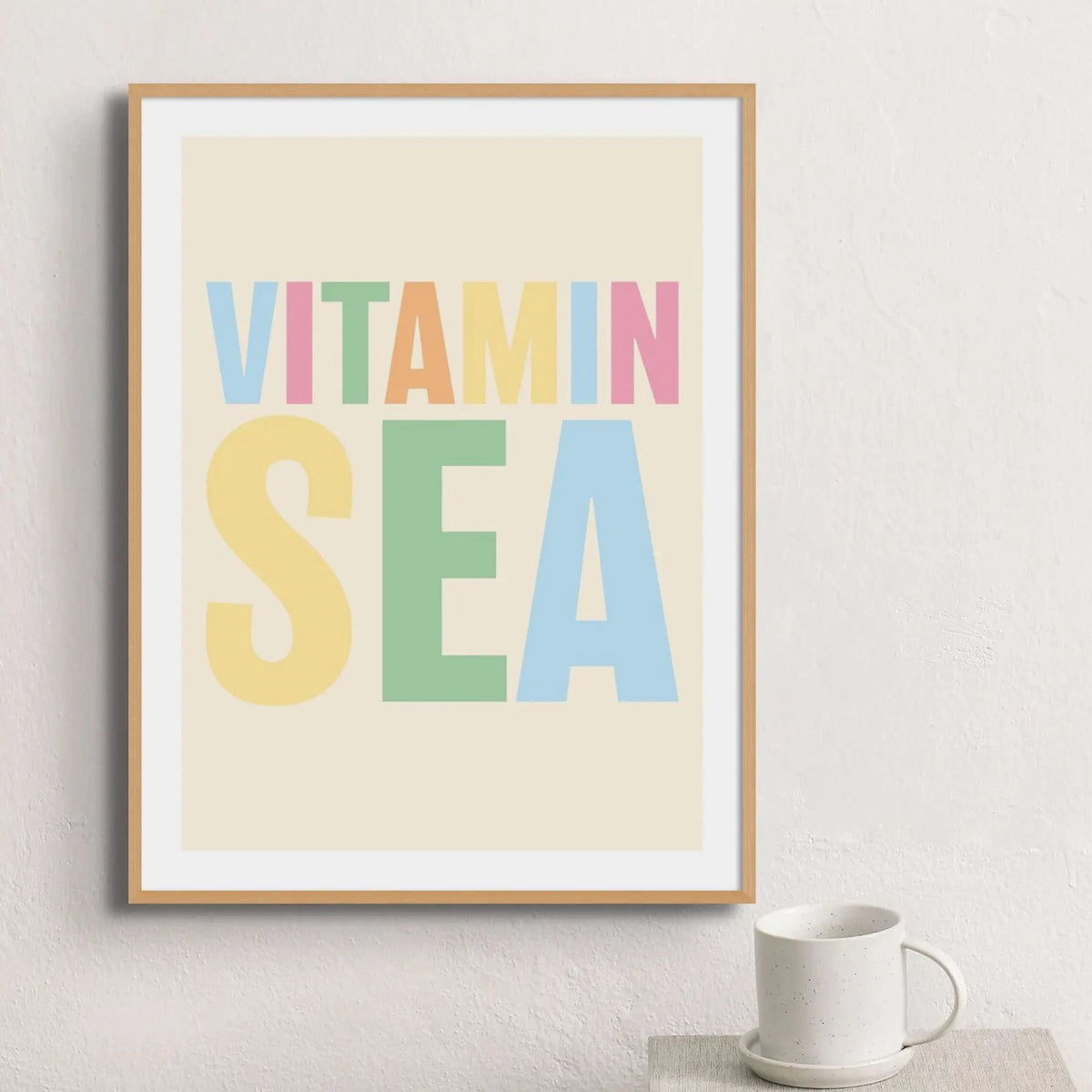 Vitamin Sea Typography Art Print in colourful print - Unframed wall art