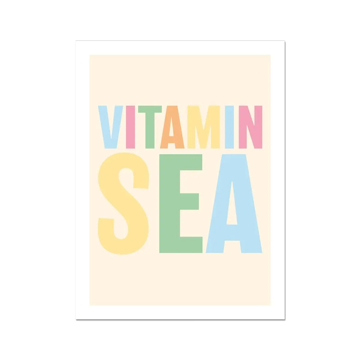 Vitamin Sea Typography Art Print in colourful print - Unframed wall art