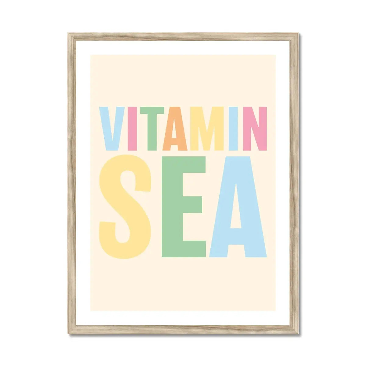 Vitamin Sea Word Art Print | Colourful Typography Art - Framed Wall Art