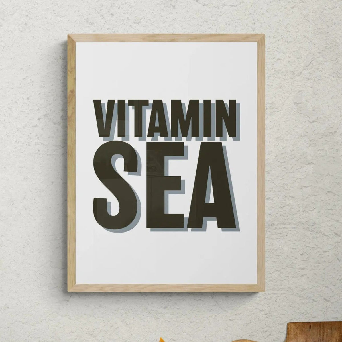 Vitamin Sea (White) Word Art Print - Unframed - Beach House Art