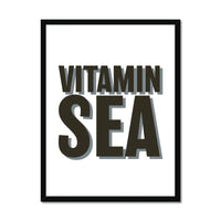 Vitamin Sea (White) Word Art Print - Framed - Beach House Art