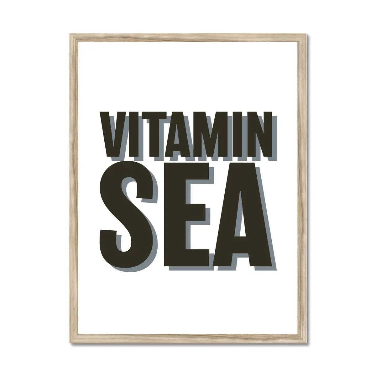 Vitamin Sea (White) Word Art Print - Framed - Beach House Art