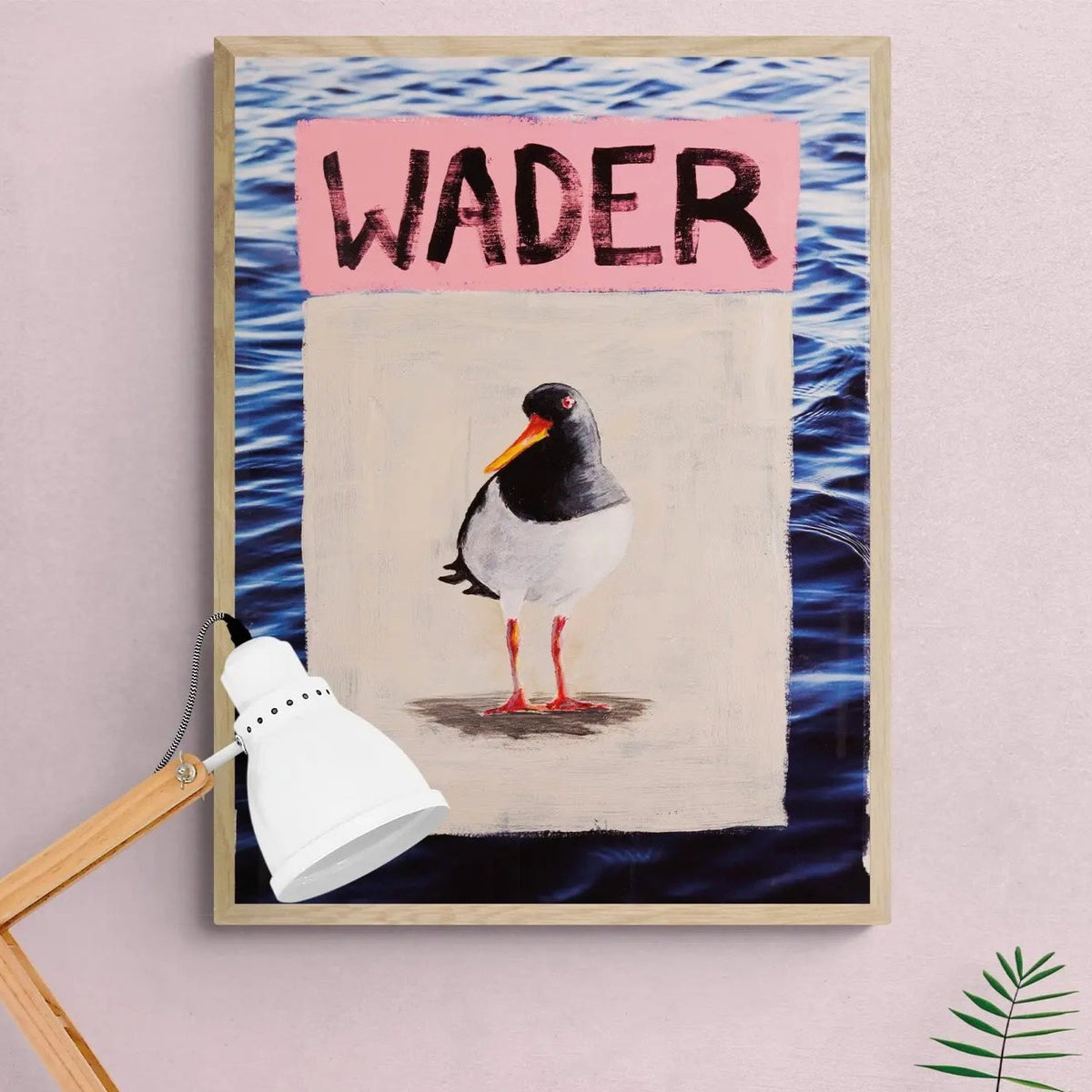 Wader (Sea-Bird print ) Modern Coastal Art - Framed - Beach House Art