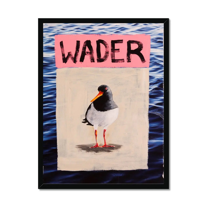 Wader (Sea-Bird print ) Modern Coastal Art - Framed - Beach House Art