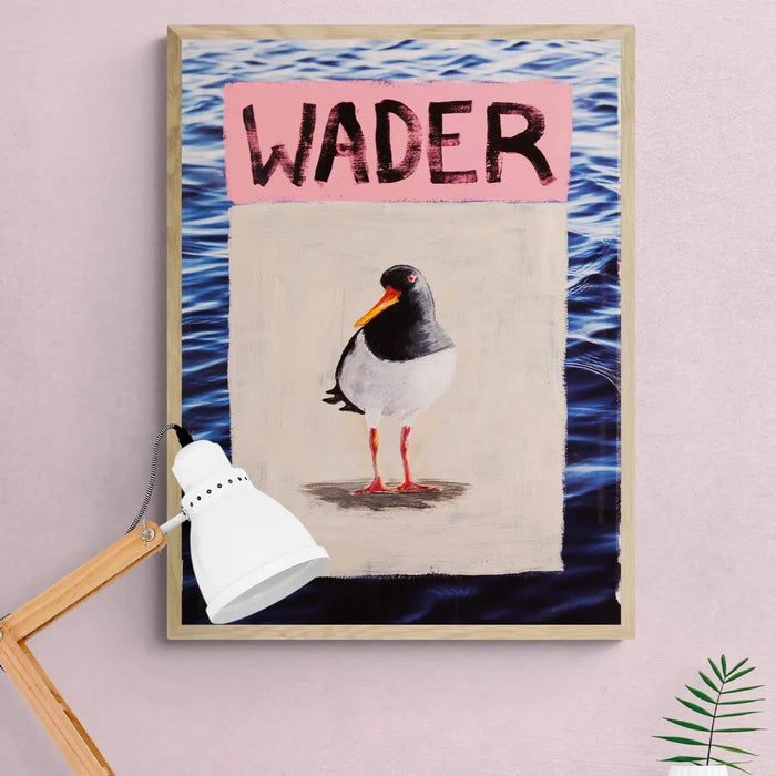 Wader (Sea-Bird Print) Modern Coastal Art - Unframed - Beach House Art