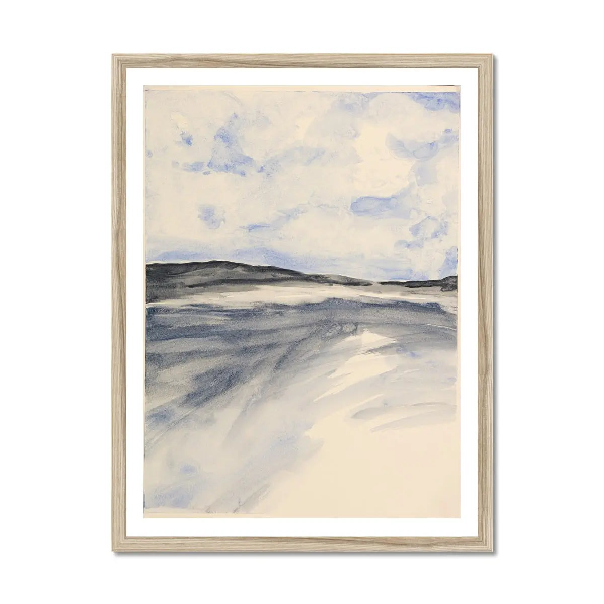 Watercolour Bay Coastal Painting Print | Modern Coastal Art - Framed Wall Art