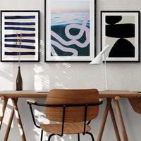 Wave Set No 2 - Modern Coastal Art - Framed - Beach House Art