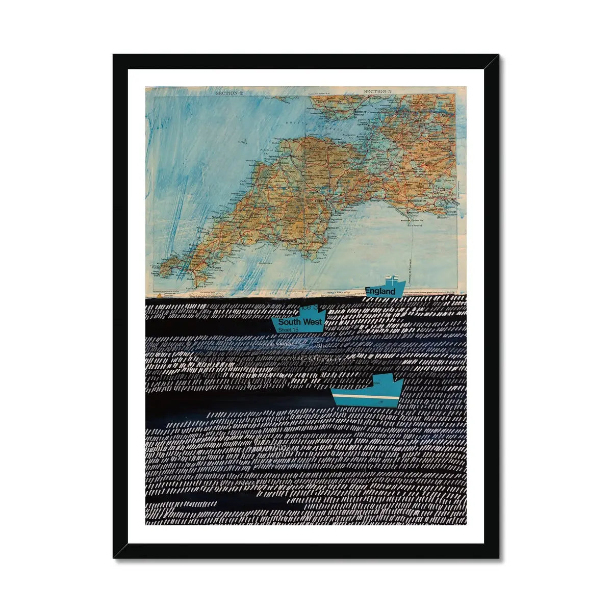 When The Boat Comes In: Modern Coastal Art - Framed - Beach House Art