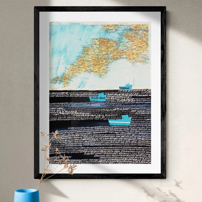 When The Boat Comes In: Modern Coastal Art - Framed - Beach House Art