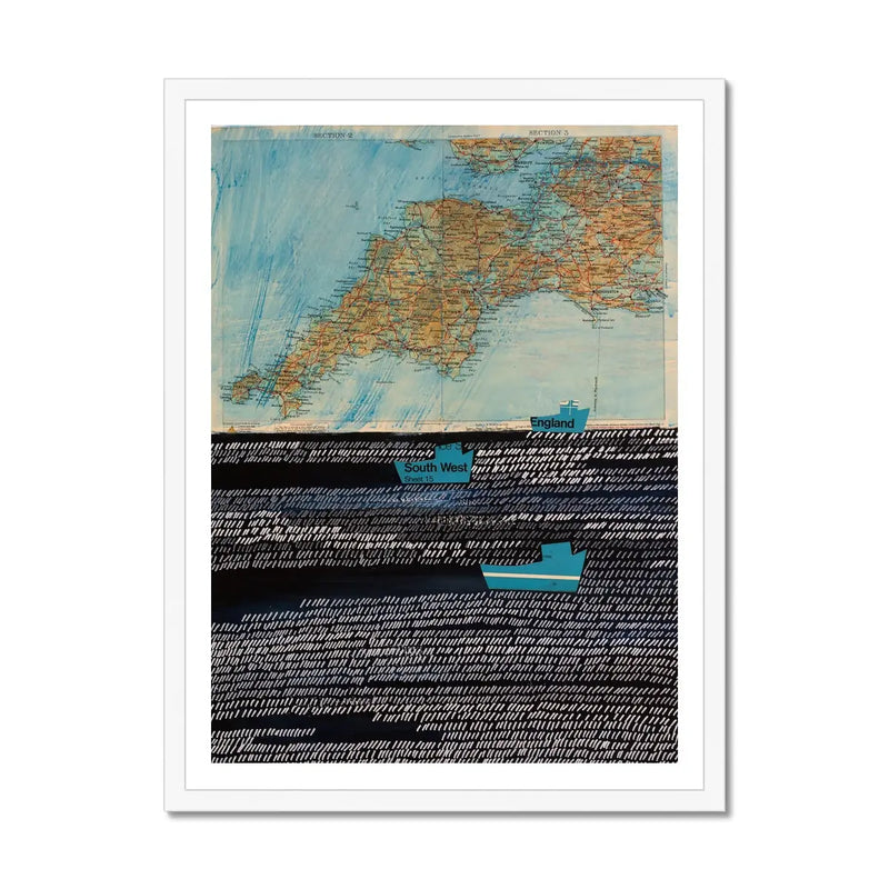 When The Boat Comes In: Modern Coastal Art - Framed - Beach House Art