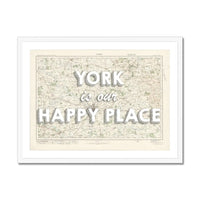 York is our Happy Place | Map Print of York | Map Art - Framed Map Print