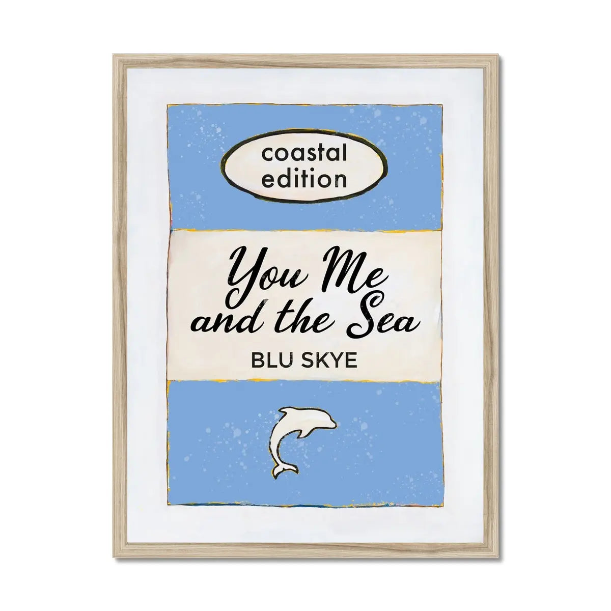 You, Me And The Sea Book Poster | Vintage Book Art - Framed Wall Art