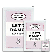 Let's Dance Lyric on  Vintage Style Book Cover Print  - Unframed