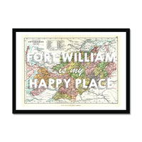 Fort William Map Print - My Happy Place White Framed Print