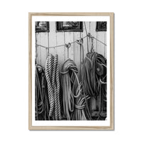 Vintage Ropes Sailing Photograph | Black & White Photography Print - Framed