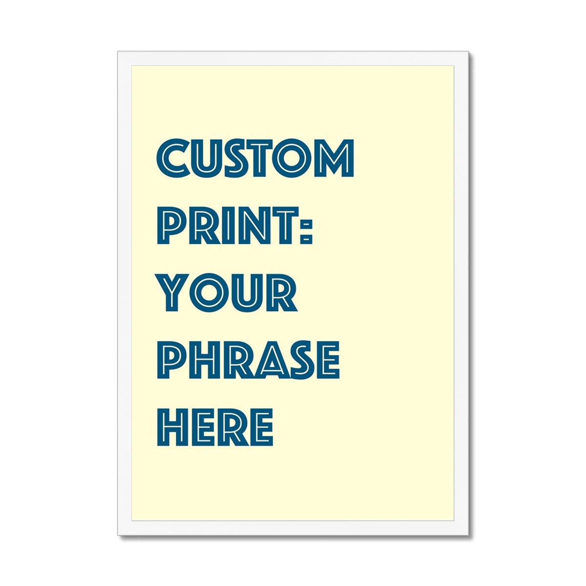 Personalised Quote Art | Cruise Type | Lemon Yellow - Framed