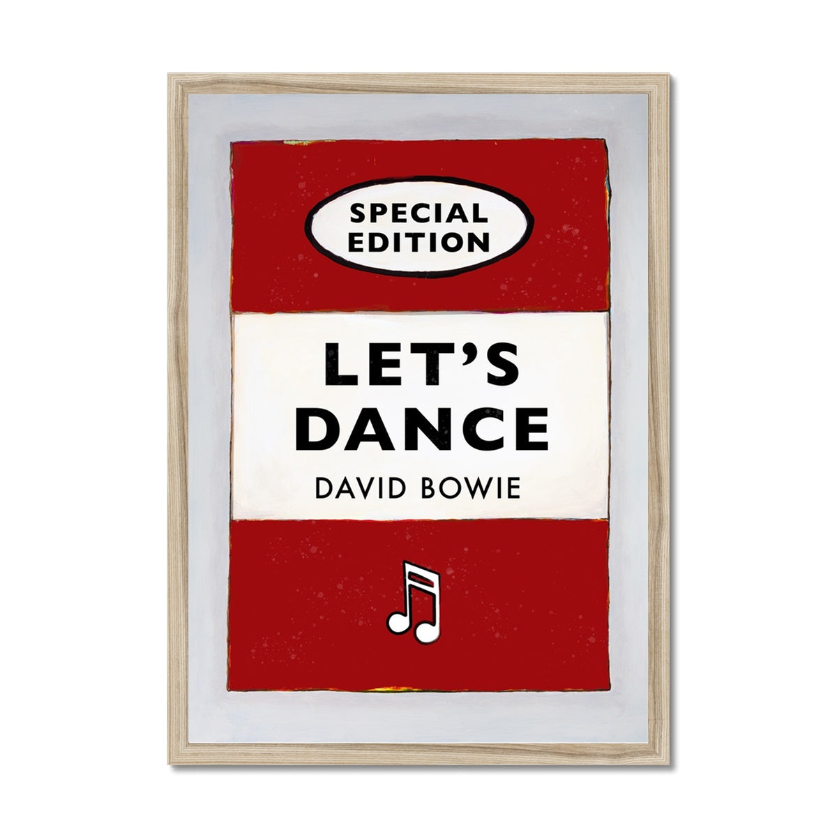 Let's Dance Quote on  Vintage Style Book Cover Print  in Red - Framed