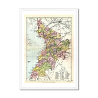 Ayr Map Print | Vintage Ayrshire Map Print - Framed