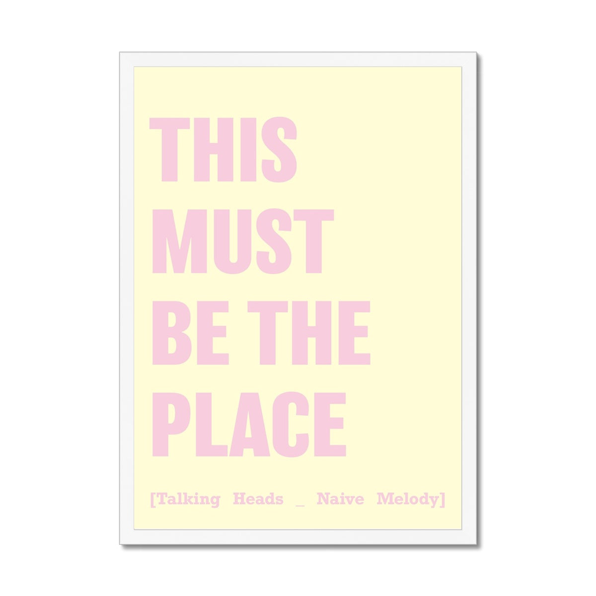 This Must Be The Place (Yellow) Song Lyric Typography Art Print - Framed Beach House Art - Vintage bird paintings