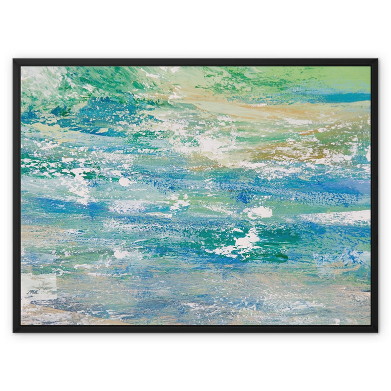 Sea Texture Painting | Sea Beach Painting Wall Art - Framed Canvas