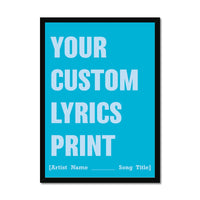 Personalised Quote Art | Block Type | Aqua - Framed